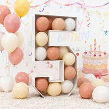 1个巨型预切割泡沫板相框，印有数字“0”-“9”，3D立体相框，可填充气球和鲜花，适用于派对装饰、DIY、情人节、生日、周年纪念、婚礼装饰、气球配件（不含气球）。 - 白色 - 查看 21