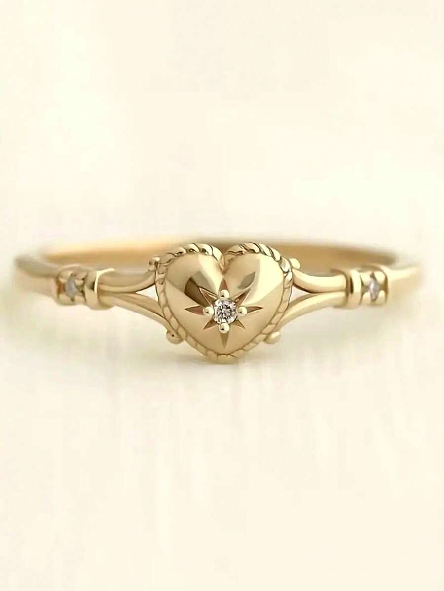 1 Buah Cincin Fashion Zirkonia Kubik untuk Wanita, Hadiah Hari Valentine, Pernikahan, Ulang Tahun, atau Pesta. - 1# - View 1
