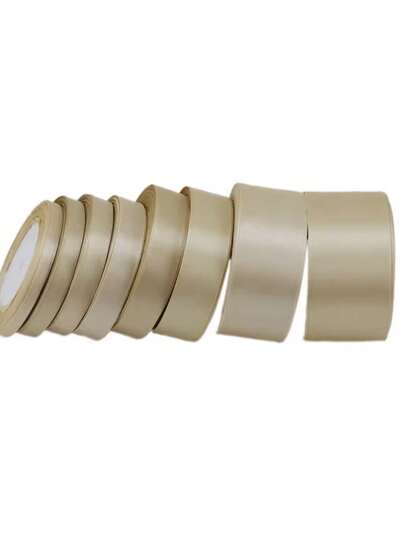 1卷香槟金缎带，24.06码缎带，涤纶缎带，适用于婴儿派对、婚礼、毕业典礼装饰、DIY蝴蝶结、花束、礼品包装