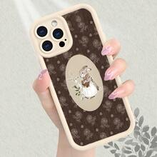 Vintage French Country Rabbit & Floral Print  Case, Aesthetic Cottagecore Burlap Texture Cream Edge Shockproof Protective Phone Cover For  17 16 15 14 13 12 11 7 X Pro Max Plus - trắng - Xem 7