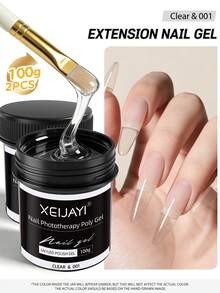 XEIJAYI 6 Colors 100g UV LED Curing Nail Extension Gel, Crystal Nail Extension Gel For Home Salon DIY Nails - Multicolor - View 19