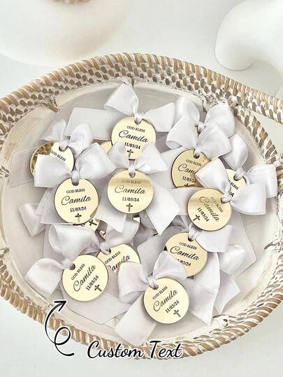Personalized Baby Shower Tags Acrylic Name Favors My Baptism Gift Labels Wedding Party Decor Thank You Favor Tags Custom Name For Christening Guest Return Gifts