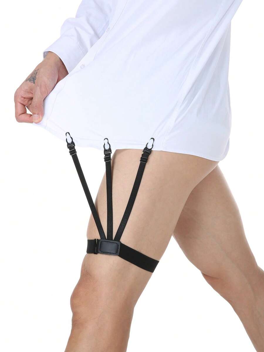 男士可调节衬衫撑2件装，适合正式场合或日常穿着，是送给绅士的理想礼物，适用于日常使用/办公/旅行，是男士必备的服装配饰。 - 黑色 - 查看 1