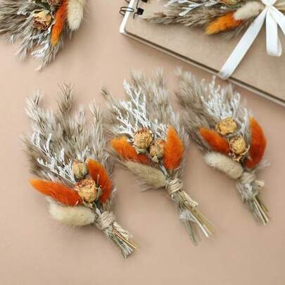 1/2/4/6/8/10/12 Pcs Natural Mini Dried Flower Bouquet, Home Decor, Cake Topper, Letterbox Gift, Bridal Bouquet Wedding Decor, Small Dried Flower Bouquet, Cake Decor