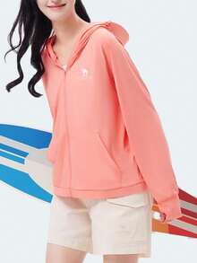 CAMEL CROWN Women's Cooling Sun Protection Clothing, Thin Summer Outdoor Ice Silk UV Protection Breathable Sun Protection Clothing - Watermelon Orange - View 4