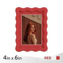 1pc/3pcs Wavy Design Photo Frame For Wall & Tabletop Decoration, Artistic Creative Home Decor With Multi-Color Waves - 7 Standard Sizes 4x4in, 4x6in, 5x7in, 6x6in, 8x8in, 8x10in, 11x14in - Modern Stylish Interior Accent, Fun Picture Frames, Scalloped Picture Frame- Graduation Wedding Gift (Random Photo Paper) - 波浪形 - 查看 31