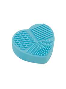 1pc Multi-Color Heart-Shaped Makeup Brush Cleaning Mat, Double-Sided Textured Design, Effectively Cleans Makeup Brushes For Home And Travel Use,Giveaways - Multicolor - View 12