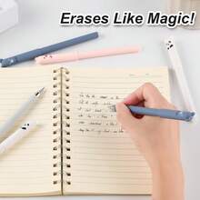 8pcs Erasable Animal Shape Gel Pen 0.35mm Cute Cartoon Blue Ink 24 Refills - Sets - View 6
