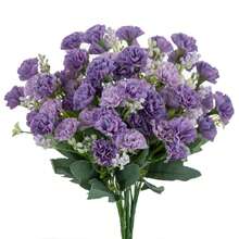 1/3/80 浪漫人造绣球花中心装饰摆件，塑料花球，菊花，康乃馨仿真叶，适用于婚礼、房间、家居、酒店、派对、新年礼物、花束、情人节、客厅、卧室、桌面、新娘捧花、户外花园 - 紫色 - 查看 2
