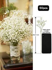60/30/25/20/15/10/5/1 bông hoa baby's breath nhân tạo dài 11 inch, hoa baby's breath trắng rời, kết cấu chân thực, thích hợp cho cắm hoa cưới, trang trí tiệc, trang trí nhà cửa và sân vườn, chủ đề Lễ Phục Sinh màu trắng, cũng thích hợp cho trang trí nhà cửa và phòng khách. - Nhiều màu - Xem 20