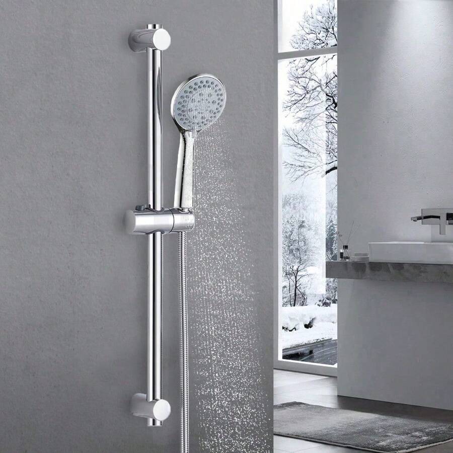 1X Shower Bar Showerhead Base Set, Five Function Showerhead, Wall Mounted Installation - A - View 1