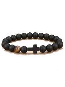 suteyi 2pcs WWJD Christian Bracelets Set For Men, Christian Jesus Gift, Adjustable Wristband - Black - View 2