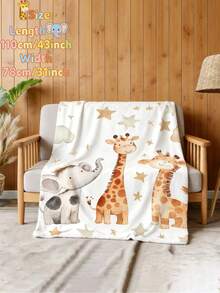 1件长颈鹿和大象图案波点婴儿毯 - 超柔软亲肤面料，可机洗 - 适合所有季节的婴儿床上用品，适用于婴儿床、床垫、女孩房装饰 - 非常适合舒适小憩、户外露营、旅行和新生儿礼物 - 長頸鹿 - 查看 8