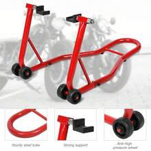 COSTWAY Portable Steel Motorcycle Stand Sport Bike Rear Wheel Lift, Red - Red - View 7