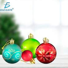 Set de bolas  Esferas Navideñas de Plástico Tipo Espejo descoraciones de arbol hazlo - Rojo-verde-dorado - Ver 3