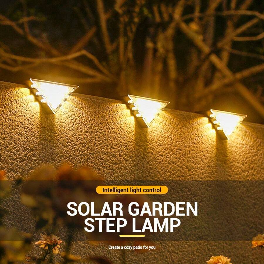 1 pieza Luz solar para escaleras | Sensor de luz inteligente, dos opciones de color, lámpara de escalera impermeable, crea una atmósfera cómoda en el patio - Luces de escalera - Ver 1