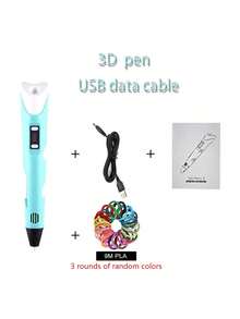 3D绘图笔，DIY绘画打印笔，3D涂鸦笔，艺术工具，生日礼物，圣诞礼物，9米/25米/50米/100米PLA耗材补充装 - 藍色 - 查看 11