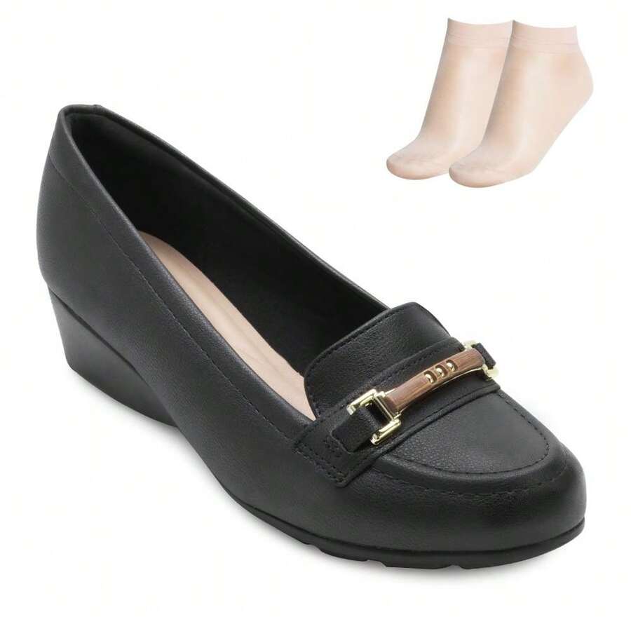Modare Anabela Shoe P And MD26-70142 Socks - màu đen - Xem 1