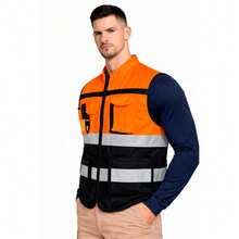 Chaleco reflejante KAMPAK KW-045, Bolsillos multiusos. - Naranja - Ver 6