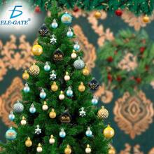 Set de bolas  Esferas Navideñas de Plástico Tipo Espejo descoraciones de arbol hazlo - Azul-Dorado - Ver 1