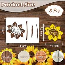 8 Pcs Large Flower Stencils For Painting With Fence Design 14 X 11 Inch Wall Stencils For Creating Large Patterns Reusable Craft Stencils Ideal For Outdoor Garden Walls Furniture Interior And Exterior Walls Canvas Art DIY Projects And Home Decor - -as Pic- - View 6
