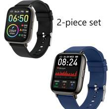 OYIB Sports Smartwatch, 1.69-Inch Touchscreen Display, Supports Message Reminders, With Sleep Monitoring, Exercise Step Counting Functions, Information Reminder Notifications, Compatible With IPhone And Android Phones, Unisex Smart Wristband Fitness Watch, Suitable As A Friend Gift Or Birthday Gift - Black + Blue - View 1
