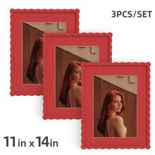 1pc/3pcs Wavy Design Photo Frame For Wall & Tabletop Decoration, Artistic Creative Home Decor With Multi-Color Waves - 7 Standard Sizes 4x4in, 4x6in, 5x7in, 6x6in, 8x8in, 8x10in, 11x14in - Modern Stylish Interior Accent, Fun Picture Frames, Scalloped Picture Frame- Graduation Wedding Gift (Random Photo Paper) - 波浪形 - 查看 78