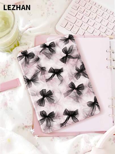1pc Minimalist Bowknot Pattern Tablet Protective Case, Compatible With (A16) 11 Inch 11th Gen 2025/10th Gen, 10.2 Inch, Pro 2021/2020, Galaxy Tab A8 10.5 Inch 2022, Matepad 10.4/Tab, Anti-Drop, With Pen Slot, Support Sleep/Wake, Gift For Kids/Family, Valentine's Day Gift