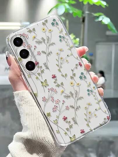 1pc Thick Transparent Colorful Painted Anti-Drop Phone Case, Compatible With Samsung Galaxy S26/S26PLUS/S26 Ultra S25/S25PLUS/S25 Ultra/A17/A07/A16/A36/A26/A56/A50/A12/A32/A52/A72/A51/A21S/A13/A14/S24/S24PLUS/S24Ultra,S22/A52/A53/A54/A55/, Compatible With Xiaomi 11/12Pro/12/12X/13Pro/14Pro/15Pro/, Compatible With 10/9/Note9/12c/Note11pro/Note8Pro