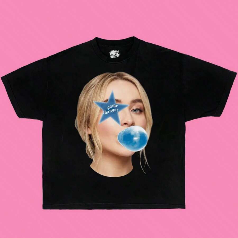 Bubblegum Graphic Shirt • Oversized Vintage Style T-Shirt • Music Retro Art Tee • Tre Ndy Streetwear Top For Men & Women • Kids1 - 黑色 - 查看 1