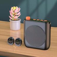 2025 New Wireless Lavalier Mic With Amplifier - Mini Portable "Voice Booster" For Tour Guides, Teachers & Class Use, Crystal-Clear Sound, Easy Clip-On Design - 黑色 - 查看 6