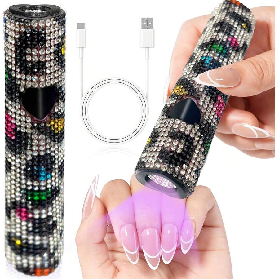 Portable UV Nail Lamp, Mini Nail Dryer, Wireless Rechargeable UV LED Nail Lamp For Fast Curing Gel Nail Polish, USB Flashlight, Home DIY Manicure