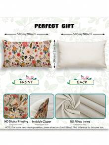 2pcs Spring/Summer Home Decor, Beautiful Floral Design, Multiple Sizes, Throw Pillow Covers, Decorative Cushion Covers, Living Room Decor, Sofa Decor, Valentine's Day Gift For Him/Her, Sofa Cushion Covers, Car Seat Cushion Covers - Multicolor - View 9