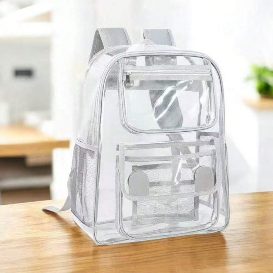 Mochila impermeable de PVC Transparente de estilo coreano,Mochila de Viaje para exteriores de gran capacidad. - Gris - Ver 1