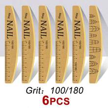 NailShine 1/3/6pcs Washable, Durable Nail Files With Scale, Nail Buffing Sponge Blocks, Double-Sided Nail Sanding Blocks - Khaki - View 12