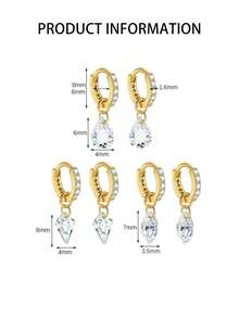 1枚S925纯银镶钻水滴形肚脐环，送给妈妈、女朋友或姐妹的完美礼物 - 單隻 - 查看 7