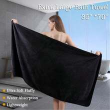 8pcs Oversized Bath Towel Set-2 Extra Large Bath Towel Sheets, 2 Hand Towels, 4 Washcloths Soft Highly Absorbent Quick Dry Shower Towels For Bathroom Beach Chair Hotel And Spa, Wash Cloths - Màu đen - Họa tiết hoa châu Âu - Xem 5