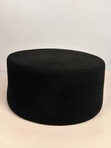 HIMESPORT 女士黑白纯色羊毛毡小圆帽，优雅复古，适合教堂礼拜、婚礼、新娘茶会、鸡尾酒会等场合。 - A - 查看 3