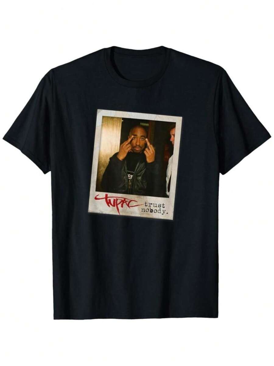 Photo T-Shirt "Trust No One" - 黑色 - 查看 1