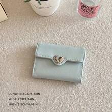 Heart-Shaped Wallet, Large Capacity Women's Wallet, Student Tri-Fold Card Holder - Multicolor - View 2