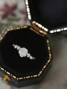 1pc S925 Sterling Silver Romantic Rose Flower Ring, Minimalist Luxury Niche Design Sweet Elegant Open Ring, Holiday Gift For Women - Rose - View 10