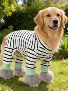 1 件全新宠物衣服，适合泰迪、博美犬、猫等小型犬的四腿狗服，舒适透气的休闲睡衣，适合春季、秋季和冬季 - 粉色 - 查看 6