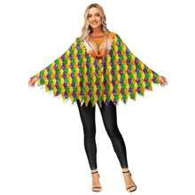 AOBUTE Mardi Gras Poncho Cloak For Adult Halloween Party Costume Outfits - Vibrant Festive Design Perfect For Carnival Celebrations Outdoor Events And Themed Gatherings With Lightweight And Comfortable Wear - -狂歡節鑽石- - 查看 5