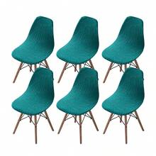 Bộ 1/2/4/6 chiếc bọc ghế hình lá và vỏ sò lớn chống thấm nước, bọc đệm lưng ghế liền mảnh màu trơn co giãn. - nhiều màu - Xem 27