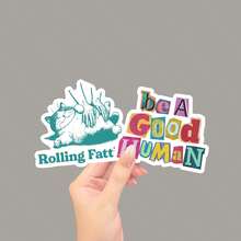 胖猫贴纸，趣味猫咪贴纸，猫咪表情包贴纸，爱猫人士礼物，疯狂贴纸，胖猫贴纸，可爱猫咪贴纸 - 做个好人乙烯基贴纸，同理心倡导者贴纸，亮面笔记本电脑贴纸，一次性使用，传递人道主义信息，适合贴在水瓶、办公室或日常佩戴，亲肤，易于粘贴，励志设计 - 光膜 - 查看 11