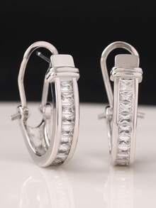 1对百搭优雅女士耳环，时尚高贵，适合日常佩戴、通勤和聚会场合。 - 白色紅 - 查看 13