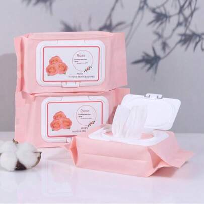 Toallitas húmedas limpiadoras, regalo para el Día de San Valentín, toallita portátil de desmaquillado (1 paquete = 120 piezas / 1 caja = 24 piezas envasadas por separado). Toallitas desechables, toallitas desmaquilladoras desechables, con fragancia de rosas y melocotones. Herramienta de limpieza facial suave y no irritante, ideal para la limpieza diaria y el desmaquillado durante viajes al aire libre. No requiere lavado con agua, combinando limpieza y desmaquillado en un solo producto.