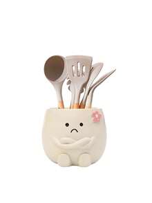 1pc Cute Mood Kitchen Utensil Storage Rack 3in1: Cute Spoon, Fork And Tool Storage Rack, Suitable For Home Kitchen, Adds Fun To Cooking Preparation (Please Note Size Before Purchase) - Multicolor - View 14