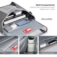 Bolsa de mensajero para mujer lona de 14 15.6 pulgadas maletín para computadora portátil mochila para hombre-022 - Gris - Ver 5