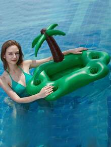 Flotador inflable en forma de nube arcoíris con portavasos - Material de PVC, ideal para fiestas de verano y diversión en la playa, juguete inflable para piscina - Imagen - Ver 7